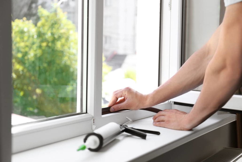 Simple window repairs can include new weather striping and caulking.