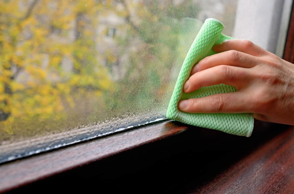 In some cases, you will need to wipe away the condensation from your window frames.