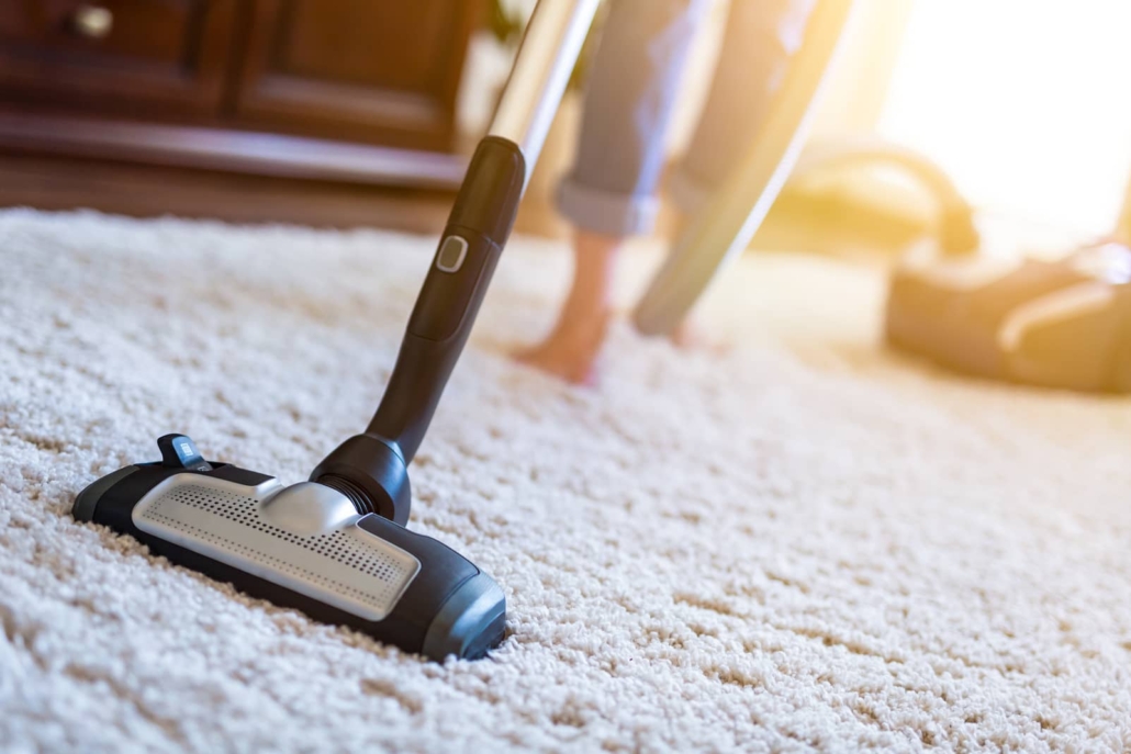 Vacuum the baking soda out of the carpet after it has had the time to soak up the smells from your carpet. 